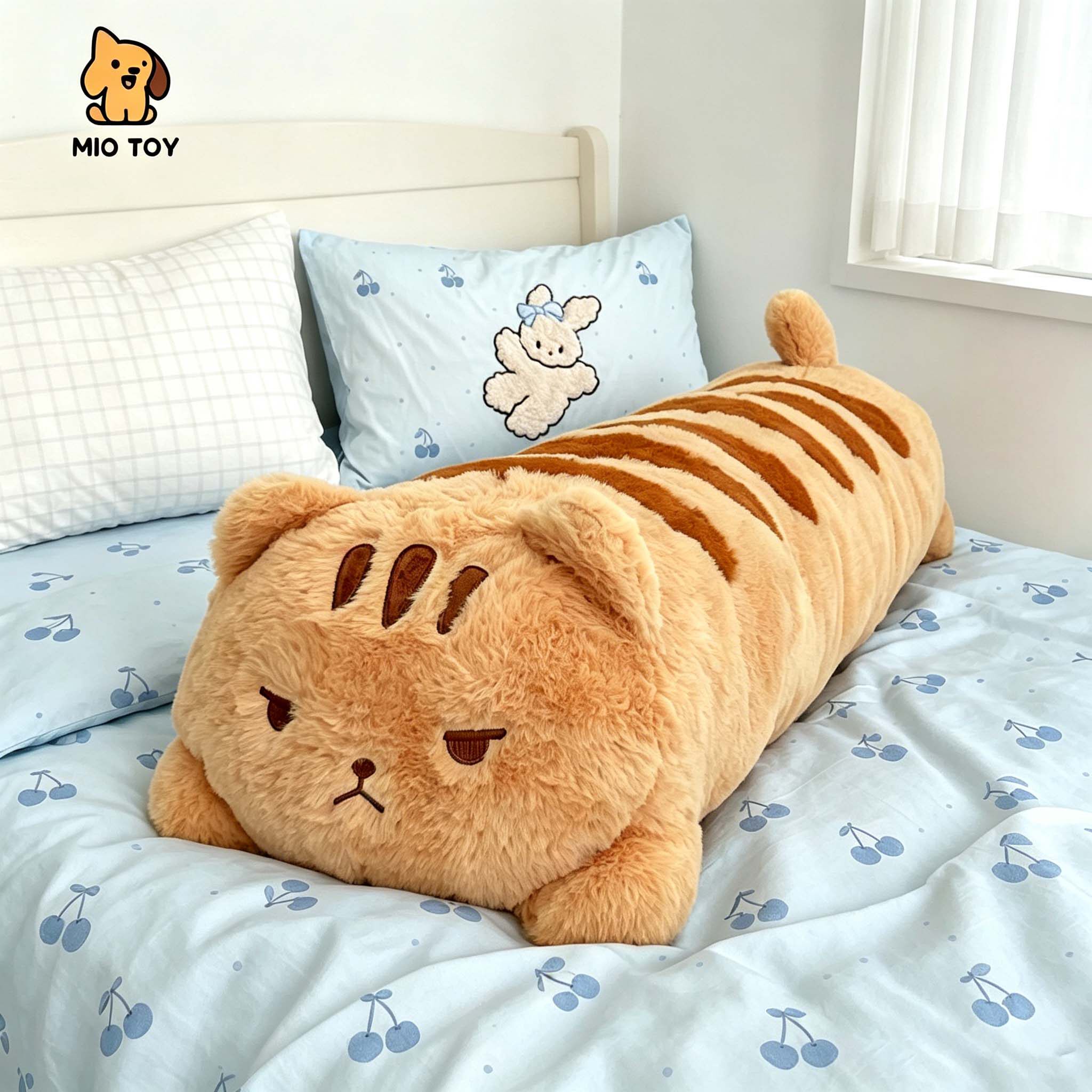 可爱猫咪长条抱枕睡觉用陪睡玩偶