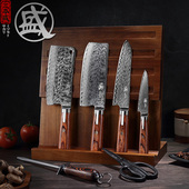 日本三本盛进口全套刀具厨房套装 组合厨具家用大马士革钢切菜刀具