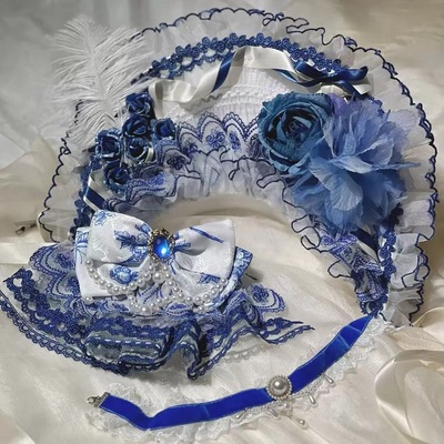 AF【金羽蝶小物跑单掉落】2025原创设计Lolita华丽bnt边夹项链