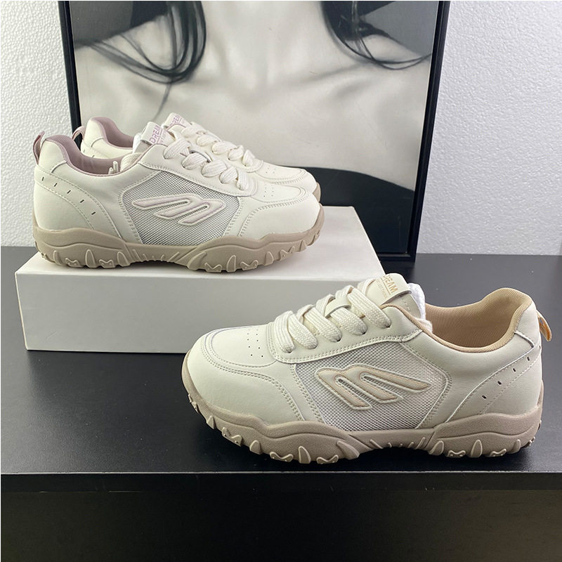 真皮厚底德训小白鞋女2026新款舒适软底不累脚百搭休闲运动跑步鞋