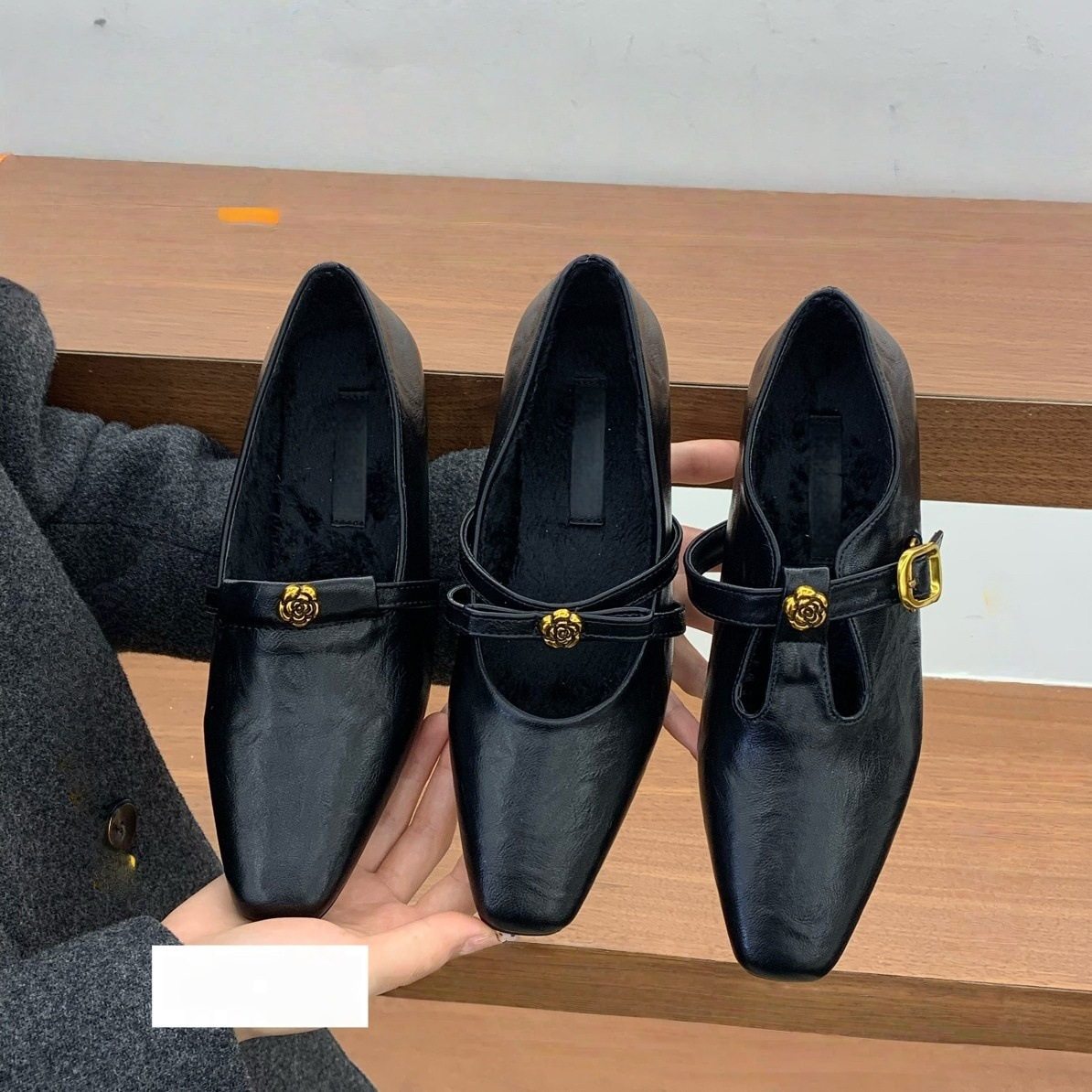 黑色毛毛鞋粗跟山茶花玛丽珍复古小皮鞋小个子加绒单鞋女棉,女鞋,浅口单鞋,淘宝优惠券,粉丝福利购,淘宝优惠卷