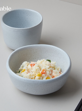 Hitable大耳朵陶瓷碗日常米饭碗水果小碗不规则面碗大容量盖饭