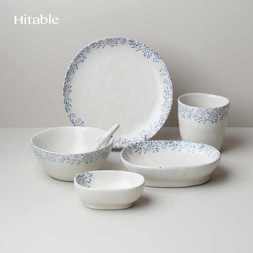 Hitable 凡花一人食套装餐具组合复古窑变釉碗盘节日礼物伴手礼