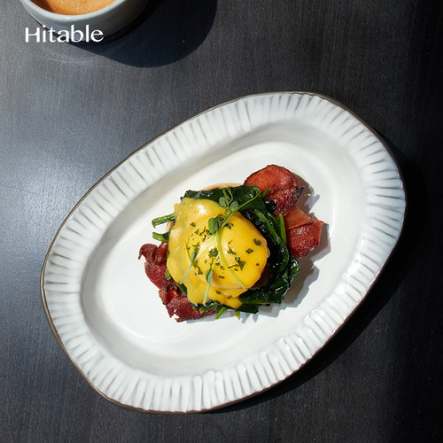 Hitable木白椭圆盘创意早餐盘