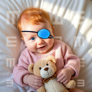 维优视婴儿用真丝独眼罩弱视训练器男女内斜视斗鸡眼海盗单眼罩