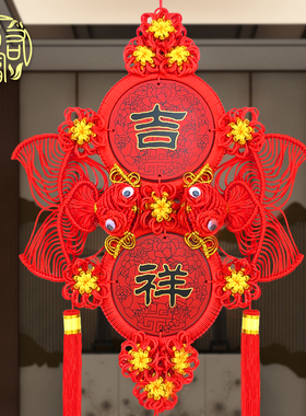 中国结挂件客厅大号编织莲花配件