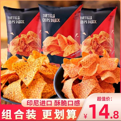 莱纳玉米片烧烤香辣味三角块脆片