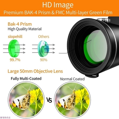 单筒高倍高清眼镜Monocular亚马逊跨境爆款望远镜Telescope12X50