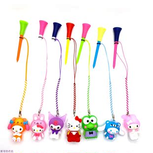 韩国高尔夫闪光球座夜间运动超亮高尔夫球座卡通图案防丢失