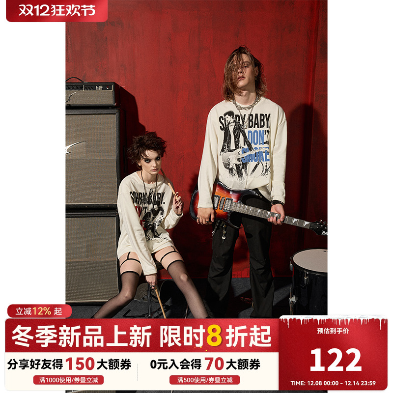 DSM X NANA正版联名人物人像乐队圆领男女同款秋薄款长袖卫衣