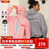 DONSMOKE三防斜拉链棋盘格纹冲锋衣DSM户外徒步撞色冲锋裤 套装