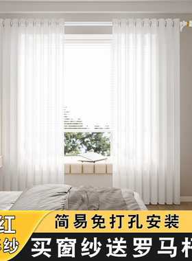 2026新款幻影纱窗纱窗帘透光不透人客厅卧室飘窗阳台简约隔热纱帘