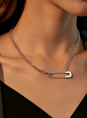 个性小众吊坠创意别针项链女