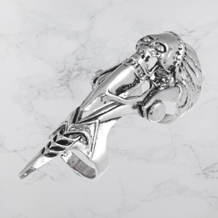 日韩朋克风骷髅头关节戒指合金可弯曲指环男生霸气食指戒个性手饰