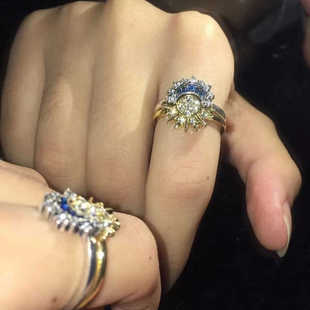 ins风日月星辰戒指闪耀日月一套开口可调节小众高级轻奢食指戒潮