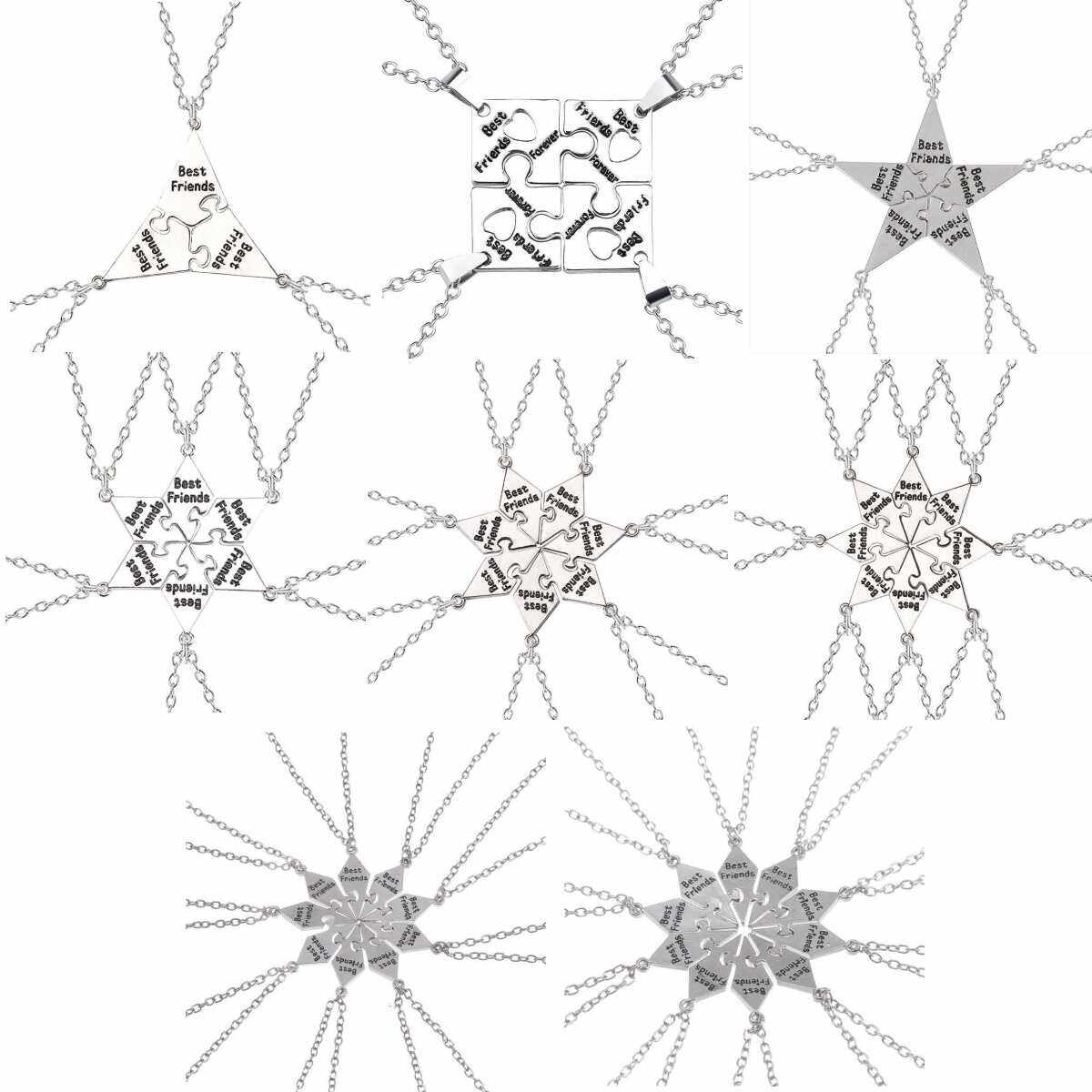 简约创意多人朋友开学季礼物字母拼接闺蜜项链吊坠毕业百搭饰品潮