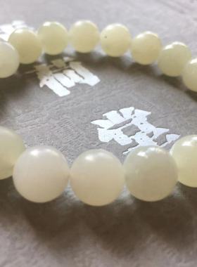 【嫩芽】和田玉黄口10mm手串手链新疆和田玉黄玉手链清新淡雅奶黄