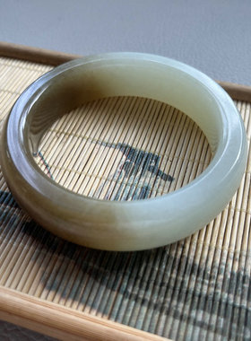 【半糖主义】和田玉手镯 糖白玉手镯 老坑俄料手镯 56.5MM 高货