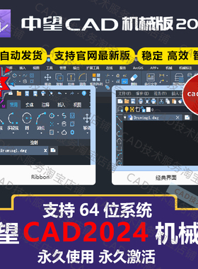中望cad2024机械版激活软件安装中文简体远程代定制服务新款64位