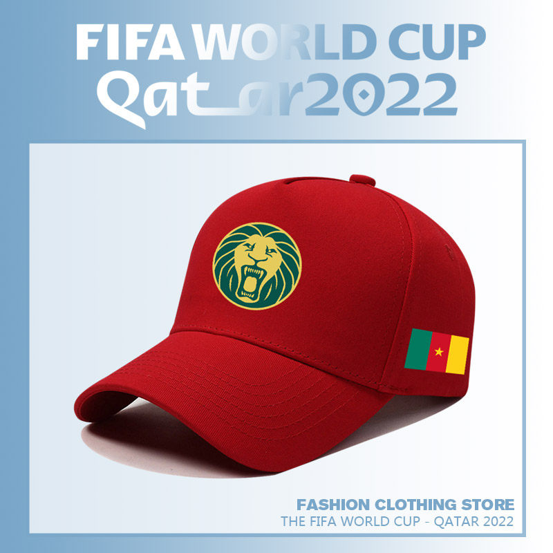 足球棒球帽喀麦隆队潮流印花时尚世界杯纪念帽子球迷户外出游帽子