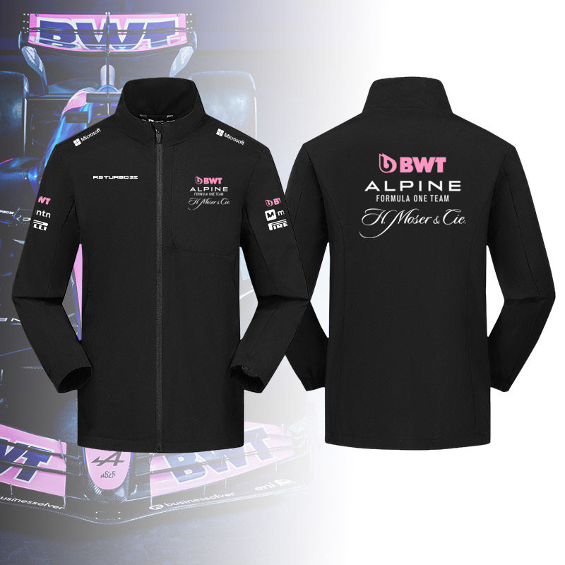 机车立领运动冲锋衣阿尔派F1车队服Alpine赛车服男士休闲夹克外套