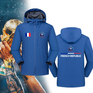 足球训练服冲锋衣世界杯法国国家队外套姆巴佩足球迷秋冬运动夹克