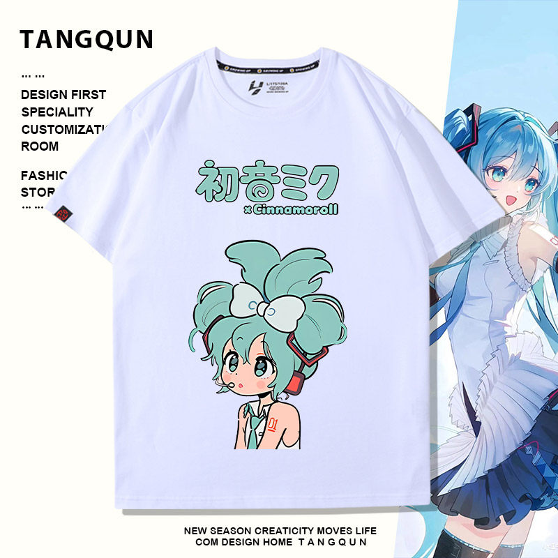 初音未来周边情侣学生短袖t恤夏季新款二次元动漫潮牌休闲半袖潮