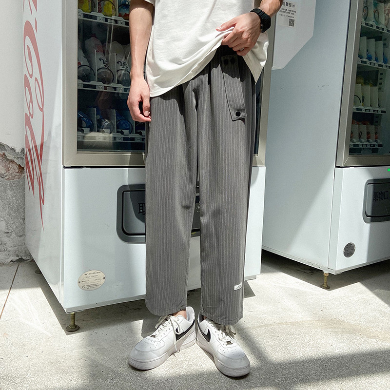 抖音2夏季男士条纹休闲裤小西裤QT707-45量大差价到位,男装休闲裤,星座617B