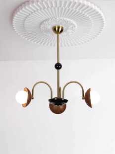 vitage中古吊灯法式 包豪斯灯具 轻奢魔豆卧室客厅餐厅实木现代美式