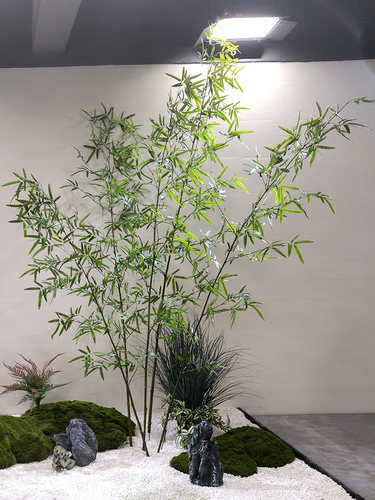 新款长杈加密竹子室内假毛竹摆件绿色家居橱窗装饰植物套装