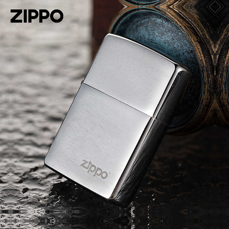 zippo打火机经典镀铬拉丝标志原装正品防风官方旗舰之宝男友送礼