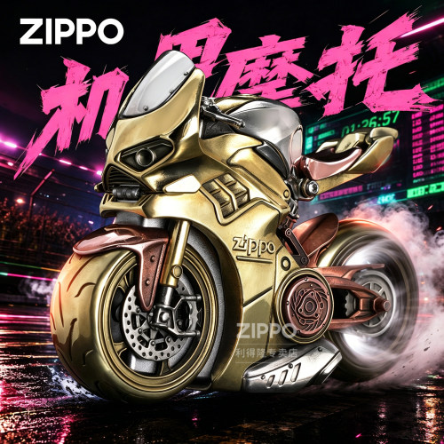 ZIPPO正品打火机 机甲摩托车重甲礼盒装煤油男士生日礼物高档摆件