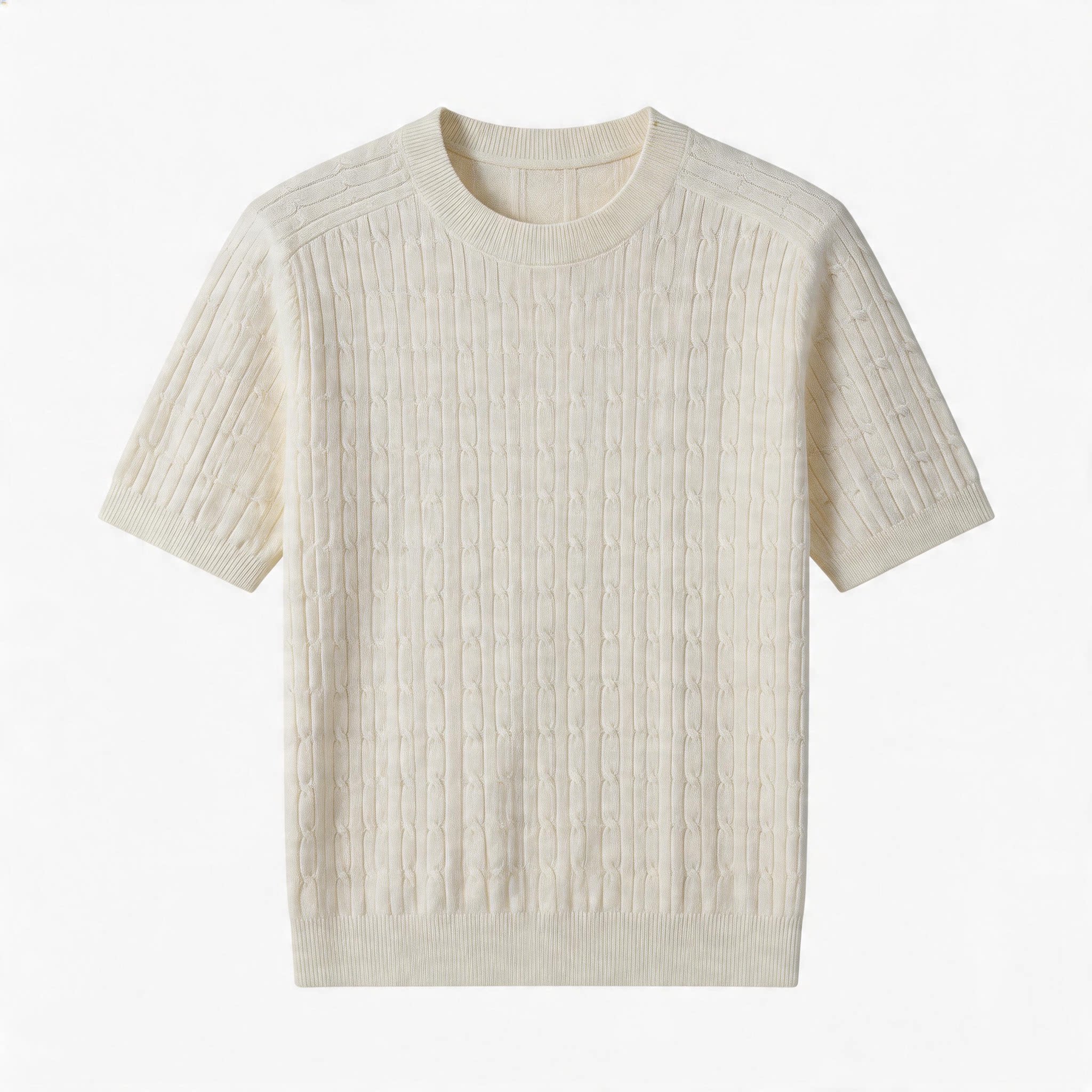 暴兔法式老钱风短袖T恤2026男夏季休闲亚麻圆领上衣男装针织打底