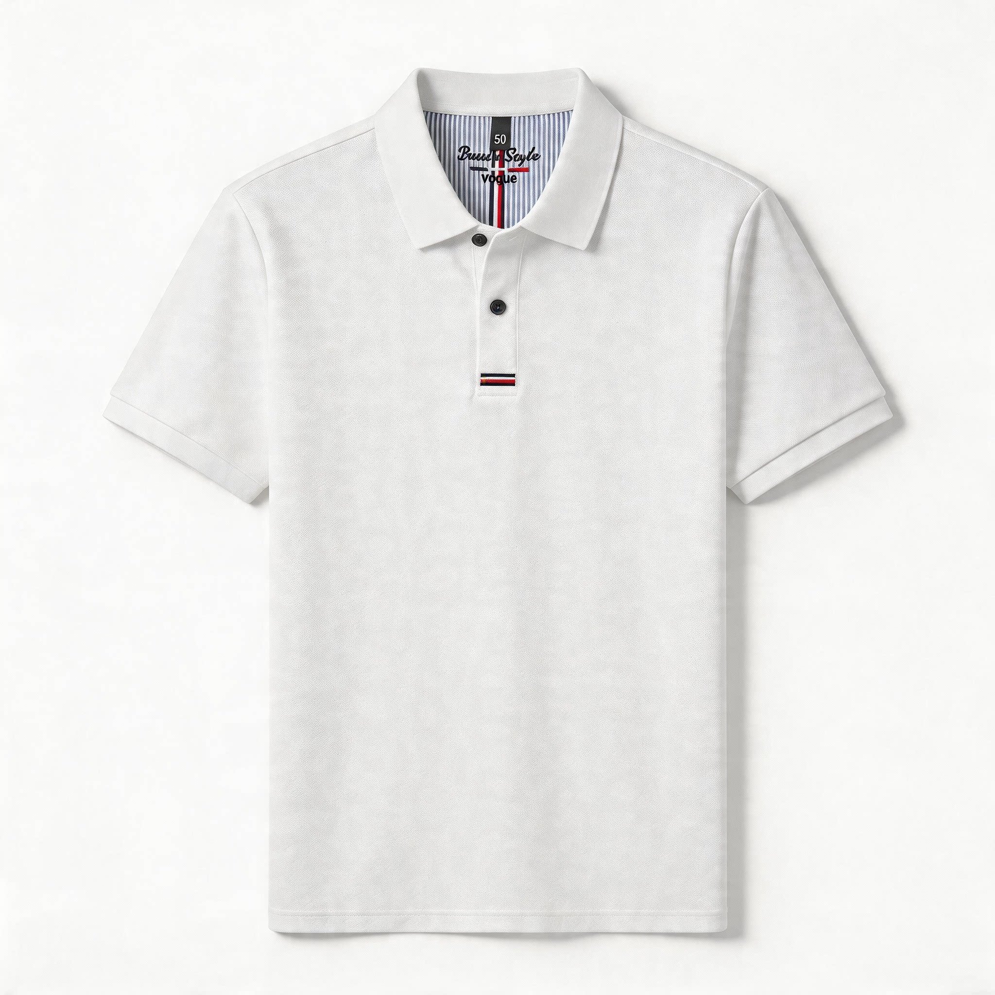 暴兔2026新款纯棉短袖POLO衫男翻领商务休闲白色T恤夏季宽松百搭