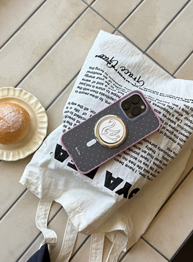 【折扣款不退换】Theearthroom透明磨砂白色波点全包磁吸壳 粉边框imd保护壳 苹果手机壳