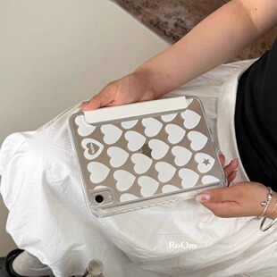 Theearthroom 韩系简约爱心设计平板电脑保护壳 带笔槽 Y折ipad壳