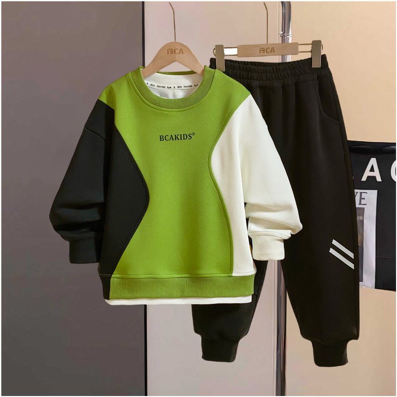 童装男童春装套装2026中大童新款男孩衣服儿童运动卫衣裤子两件套