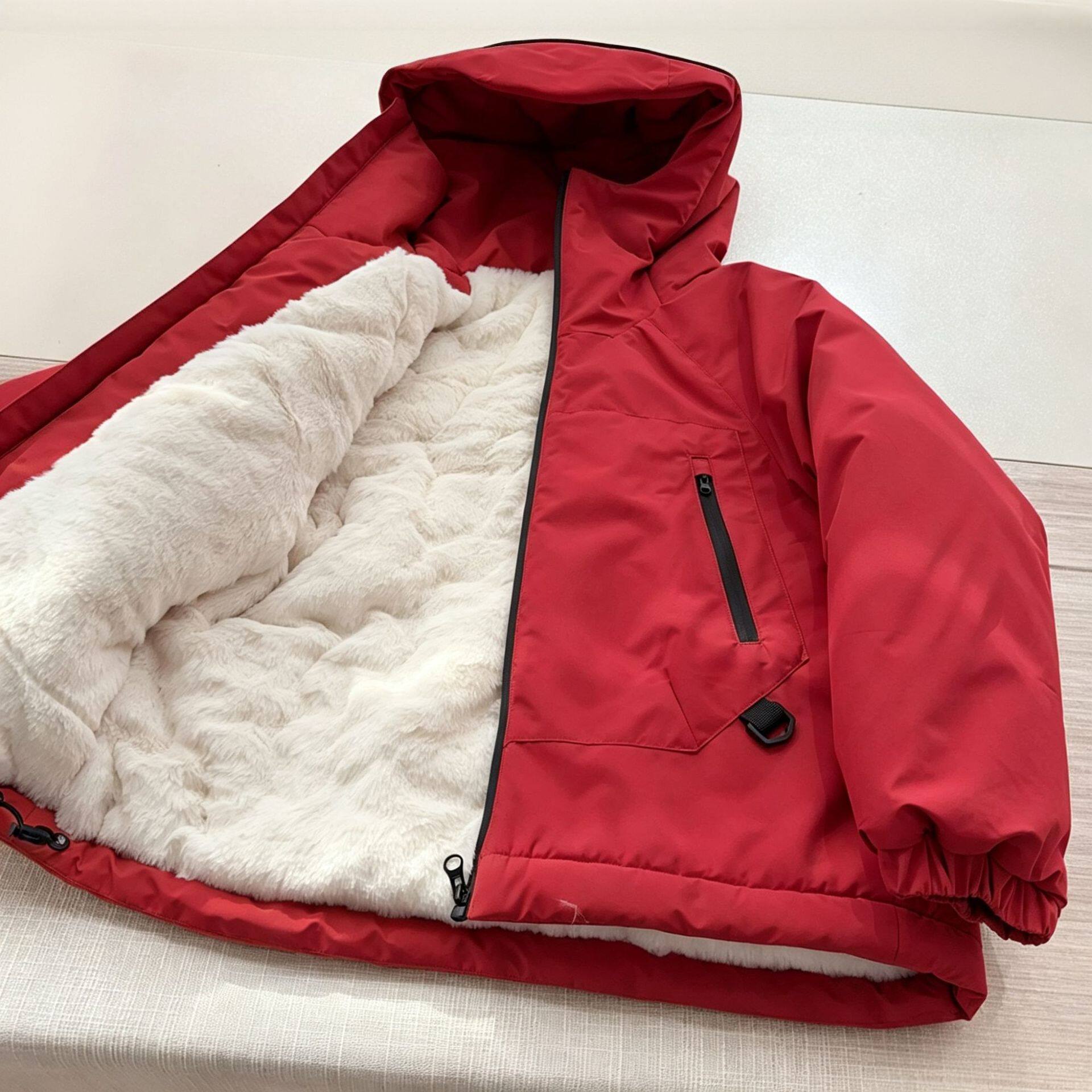 男童秋冬加绒外套儿童装冲锋衣加厚风衣派克服中大童冬季棉服连帽