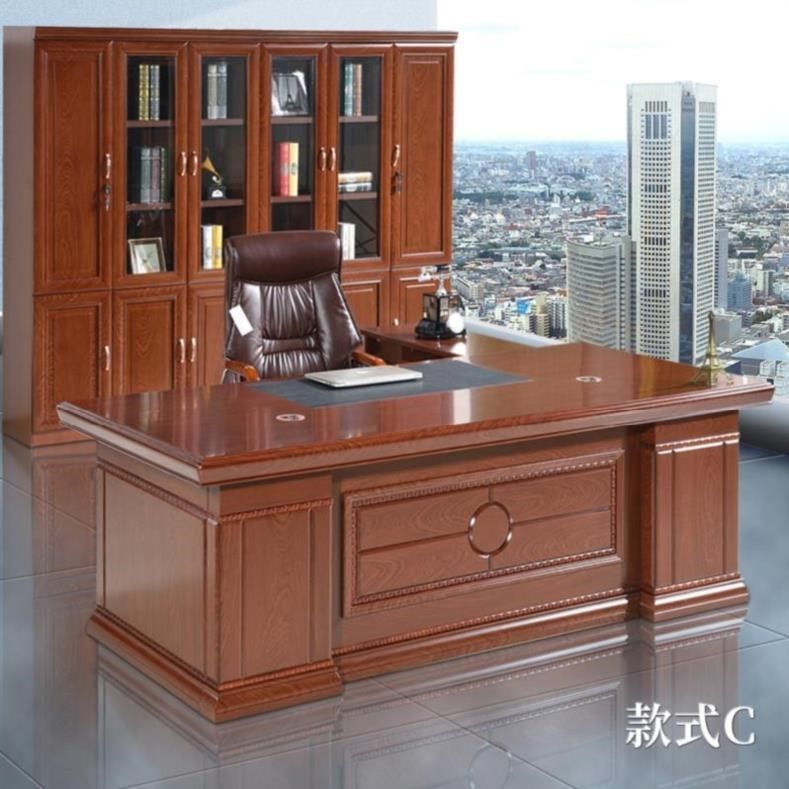 创意书柜1.8米实木办公桌老板桌椅组合大班台2.4米总经理板式简约在类目 商业/办公家具, 办公家具, 办公桌, 大班台/主管桌中 - 来自Buy2taobao.com提供专业的淘宝代购服务