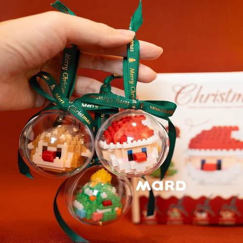 微颗粒积木圣诞老人树麋鹿雪人