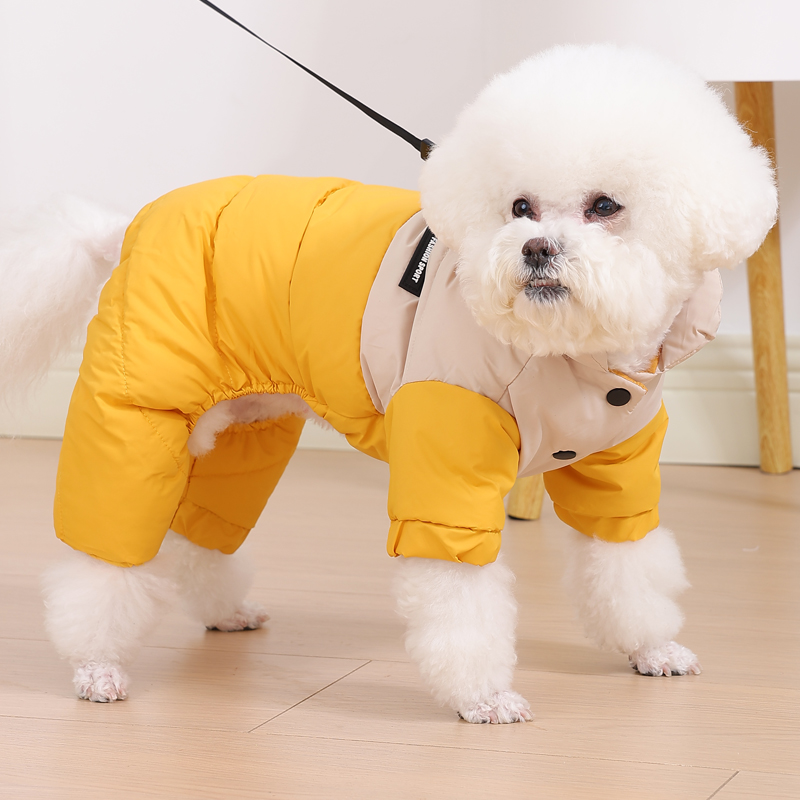 2025新款狗狗衣服冬季泰迪比熊幼犬小型犬加厚保暖四脚衣服可牵引