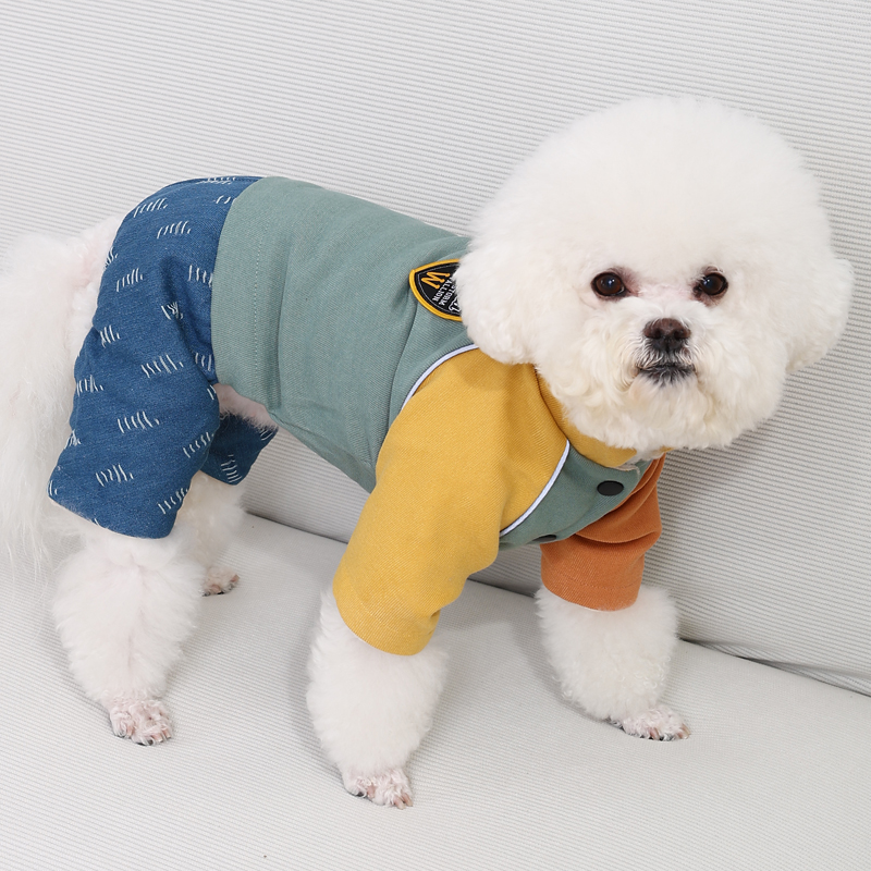 2025年新款小狗狗衣服冬装泰迪比熊四脚衣加绒保暖可牵引柴犬棉服