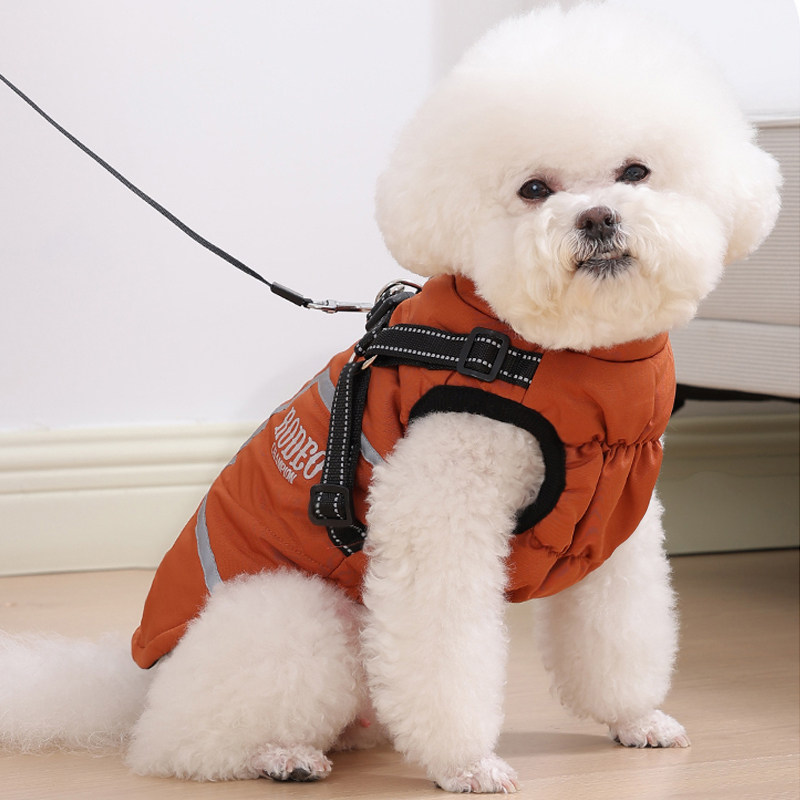 狗狗衣服2025年新款冬季保暖棉服泰迪雪纳瑞中小型犬可牵引绳棉衣