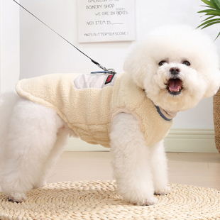 2025新款 可牵引羊羔绒保暖两脚衣 狗狗衣服中小型犬泰迪比熊秋冬季
