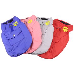 狗狗衣服秋冬季中大型犬可牵引加厚保暖防水金毛拉布拉多大狗棉服