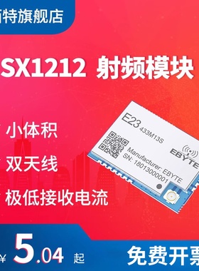 亿佰特433MHz无线收发模块SX1212无线串口模块低功率小体积IPX口