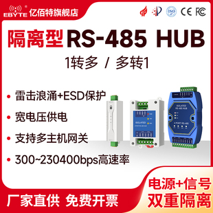 工业级2 8路缓存型RS485集线器hub光电隔离一转多分配器多转一集线器多路出总线分割