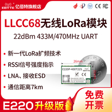 亿佰特433/470MHz频段LoRa无线模组模块LLCC68方案扩频技术UART