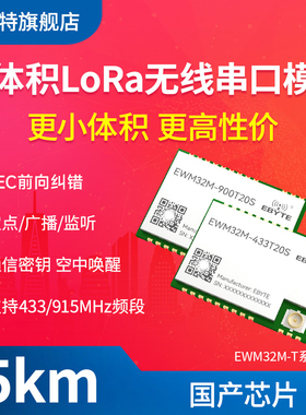 433国产LoRa扩频无线收发通信UART串口模块透明传输信道监听