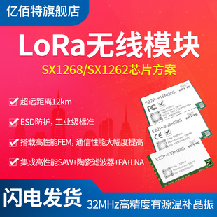 868/915MHz无线通信模块LoRa扩频通讯模组SX1262/1268芯片SPI接口